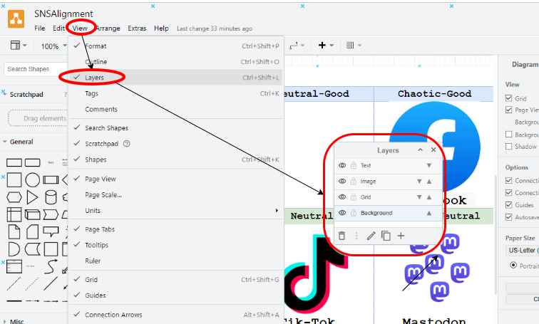How to activate the layer dialog